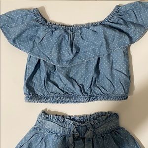 Genuine Kids Denim top and skirt
